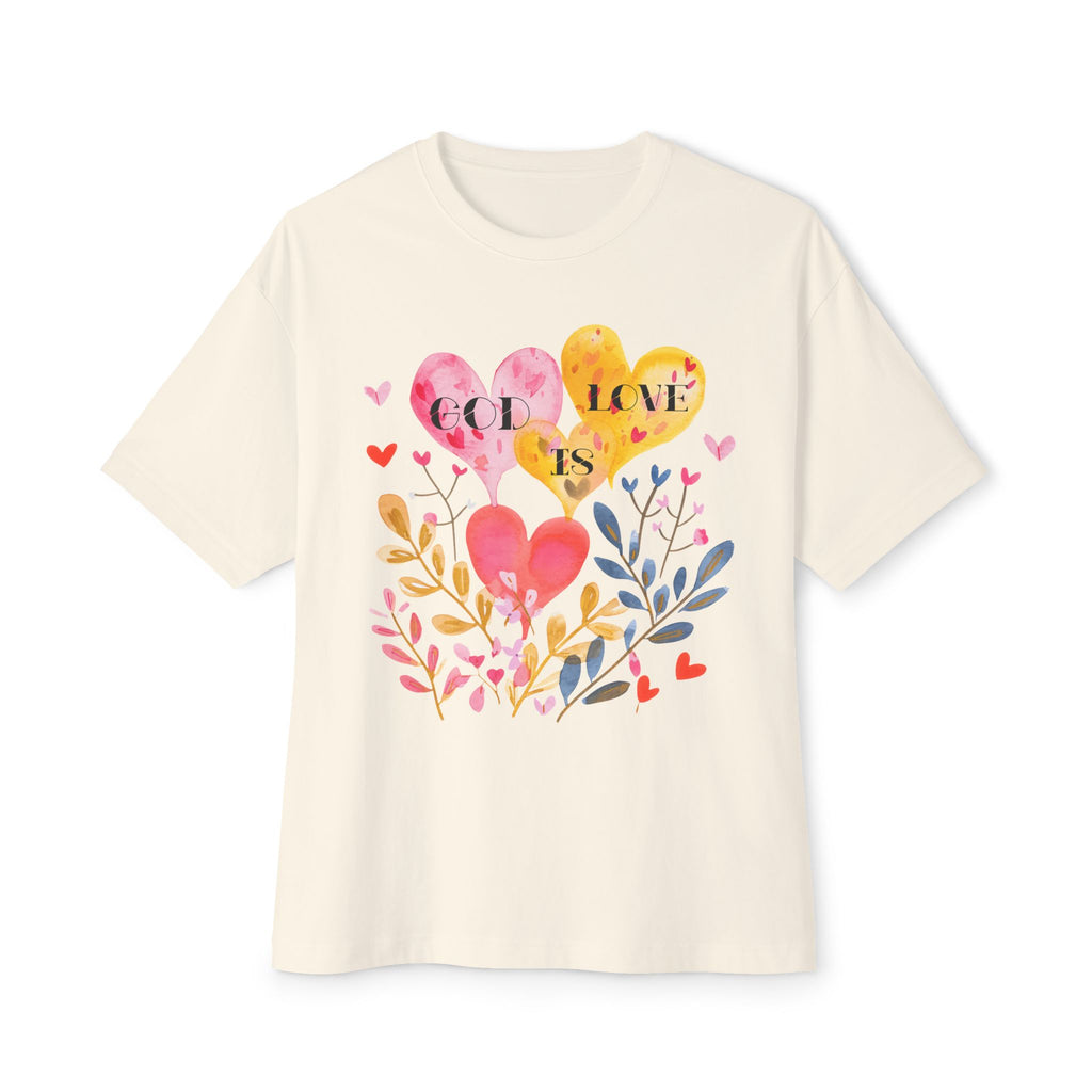 God Is Love Heart Floral Tee — Christian Valentine's Day Shirt