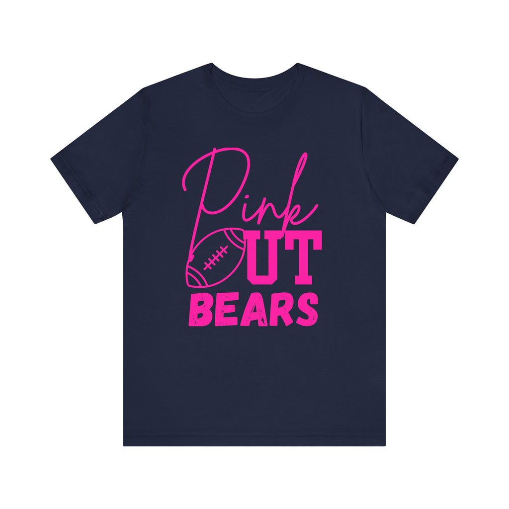 Pink Out Bears Unisex Tee, Support Breast Cancer Awareness, Football Game Shirt, Gift for Sports Fans, Team Spirit Apparel