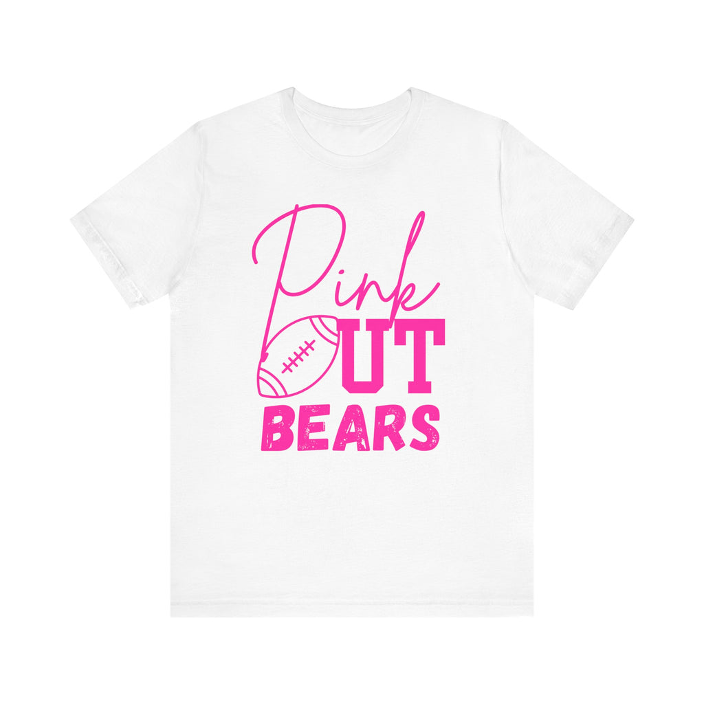 Pink Out Bears Unisex Tee, Support Breast Cancer Awareness, Football Game Shirt, Gift for Sports Fans, Team Spirit Apparel