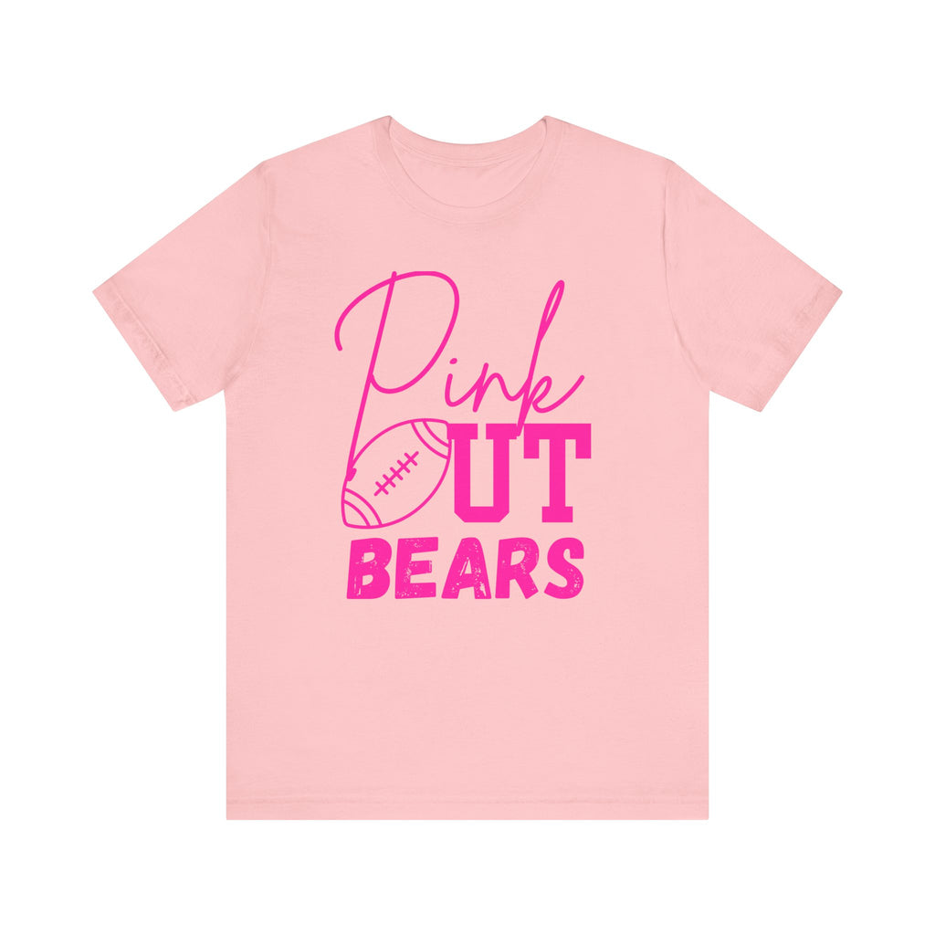 Pink Out Bears Unisex Tee, Support Breast Cancer Awareness, Football Game Shirt, Gift for Sports Fans, Team Spirit Apparel