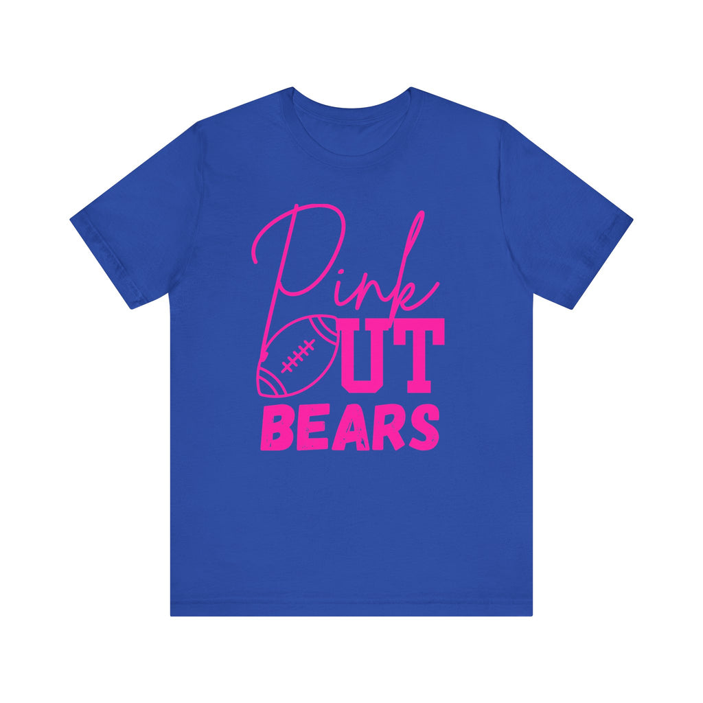 Pink Out Bears Unisex Tee, Support Breast Cancer Awareness, Football Game Shirt, Gift for Sports Fans, Team Spirit Apparel