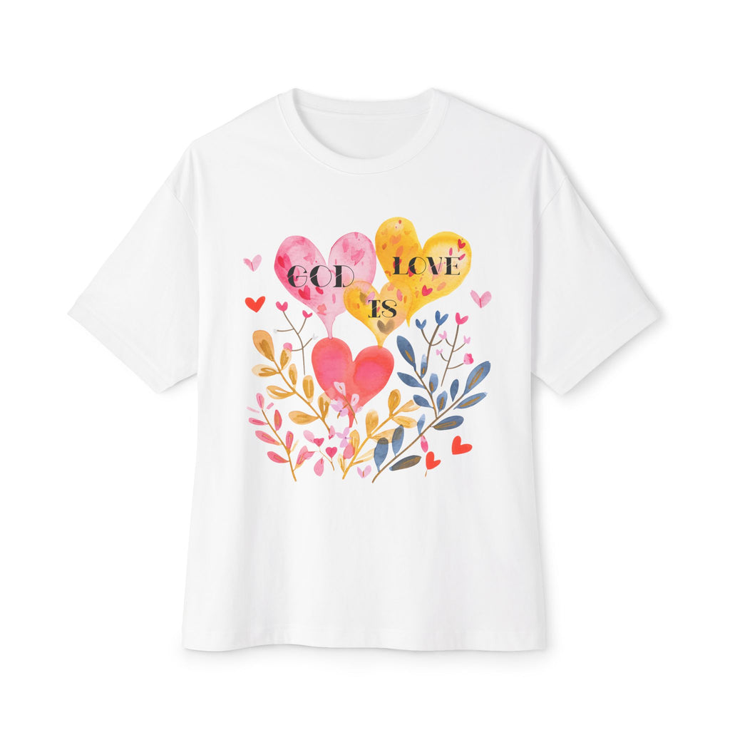 God Is Love Heart Floral Tee — Christian Valentine's Day Shirt